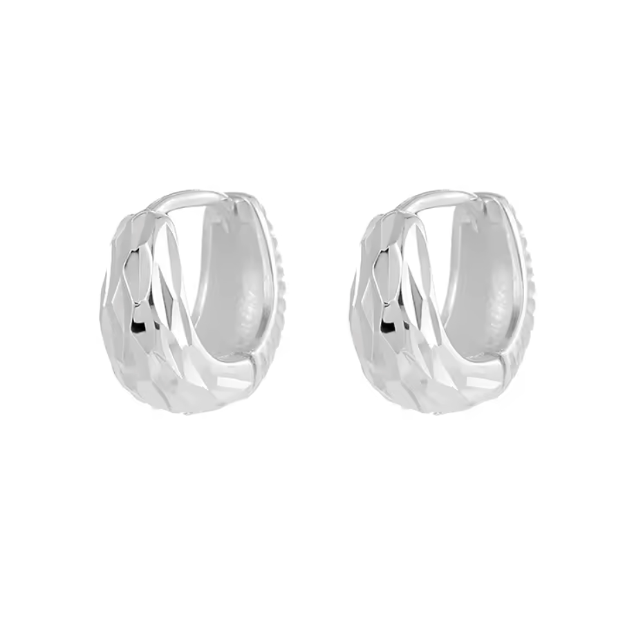 Minimalist Textured Huggies Hoop Earrings