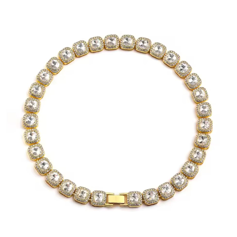 Simple Crystal Necklace Diamond Cuban Chain